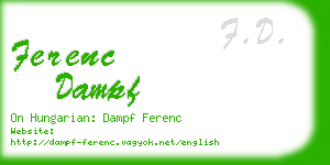 ferenc dampf business card